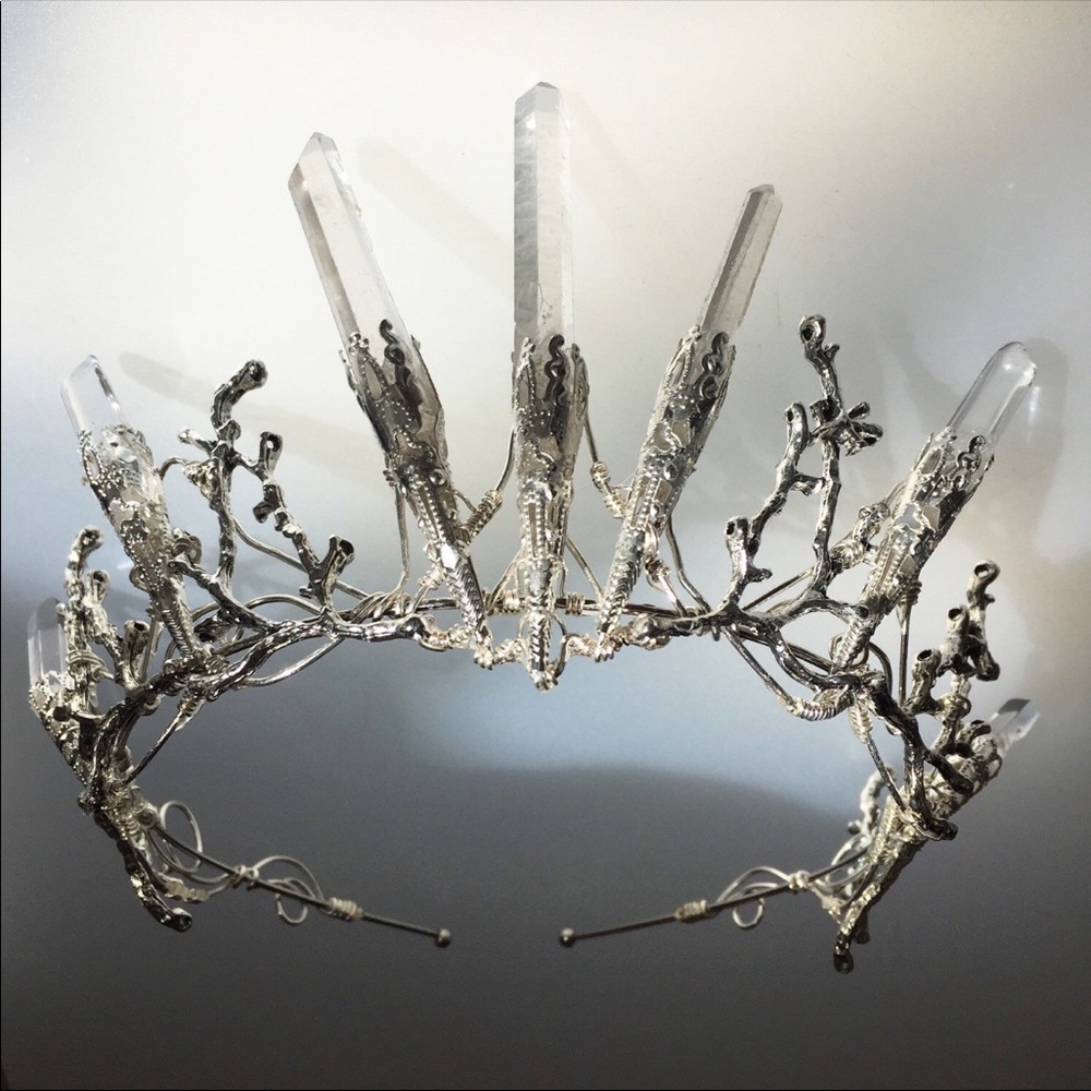 Crystal Quartz Crown Tiara - bride, festival